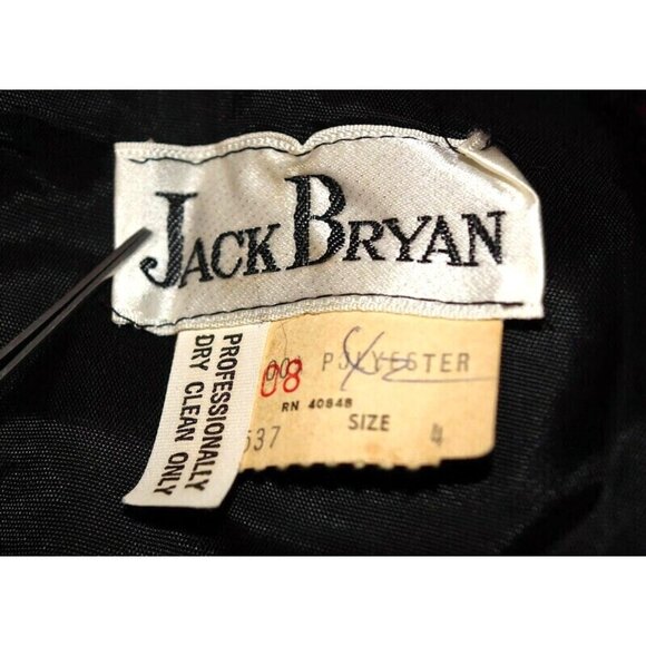 Vintage 70s Jack Bryan Black Gothic Polka Dot Lace Ruffled Midi Dress Sz 4 Emo M - Picture 5 of 12